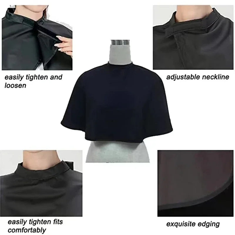 Hair Dye Tools Short Square Black Waterproof Hairdressing Salon Barber Hair Cutting Cape Cloth Wrap Hairdressing Cape Barber Peaceful Pleasures Health and Wellness