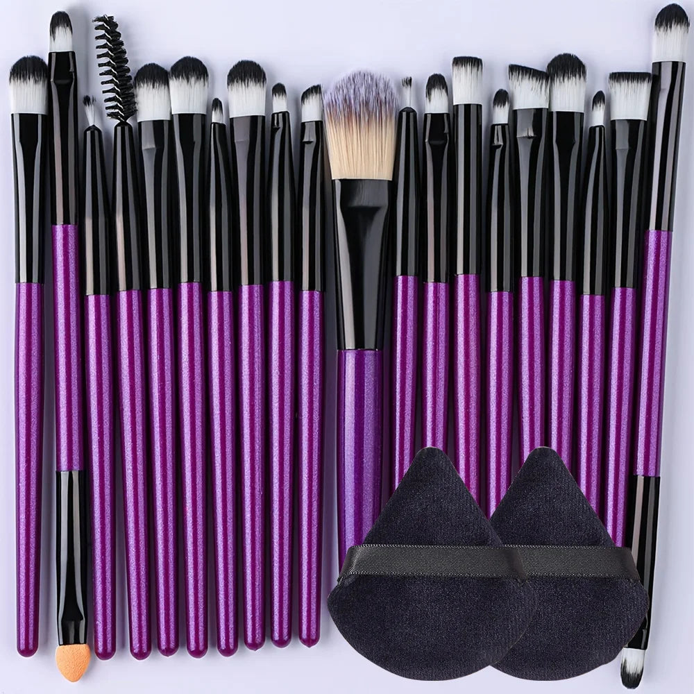 RUNTOIN 20Pcs Makeup Brush Set – Foundation & Eyeshadow Kit