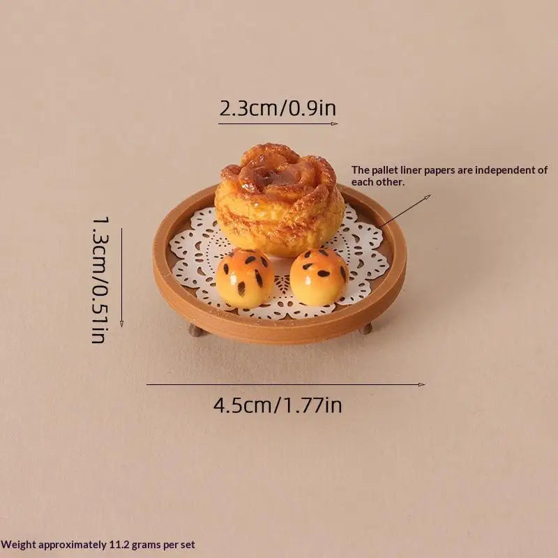 Miniature Coffee & Pastry Set | 1:12 Dollhouse Kitchen Accessory