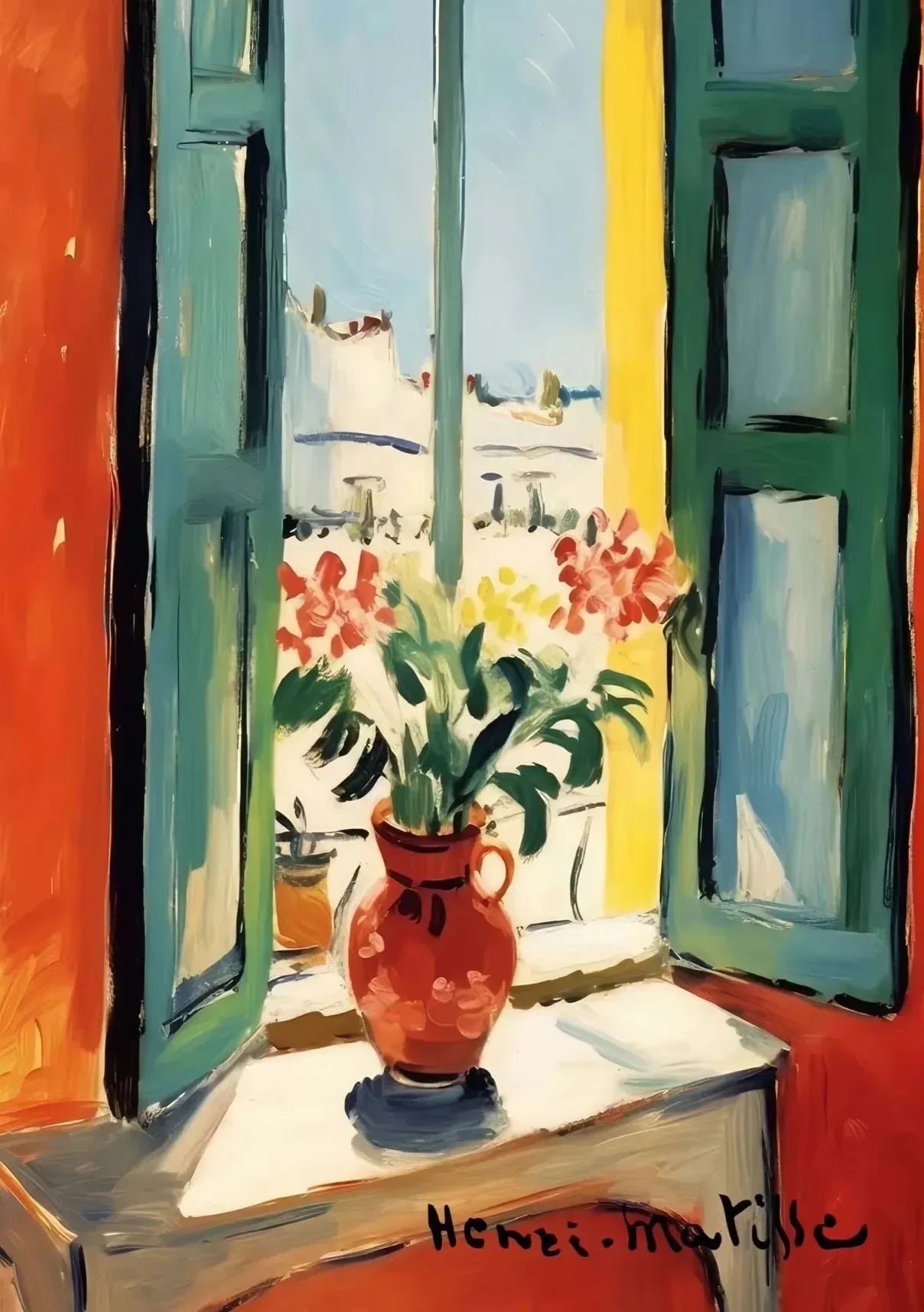 Henri Matisse Open Window Canvas Wall Art | Nordic Print Decor