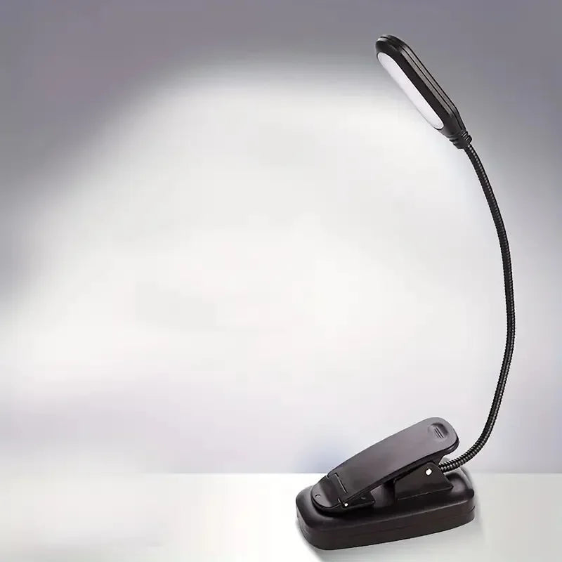 Battery Powered Mini LED Book Light with Clip Eye Protection Flexible Reading Lamp Desk Bedside Portable Night Light Study Light Peaceful Pleasures Health and Wellness Battery Powered B 1pc