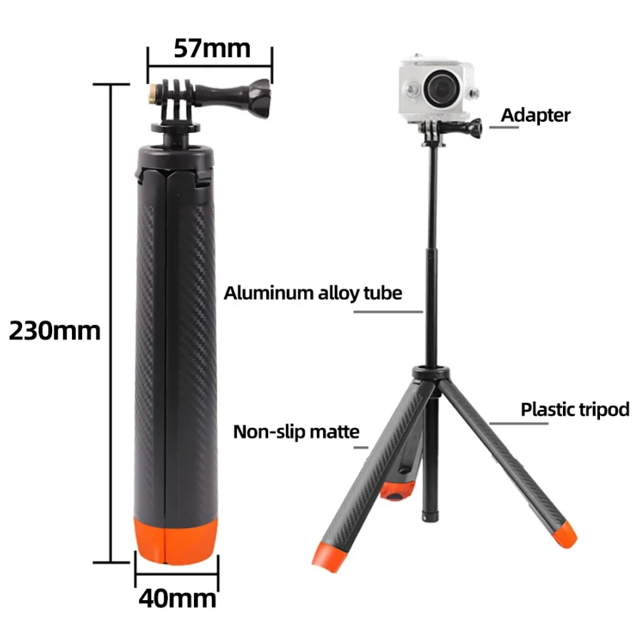 Floating Selfie Stick Grip Tripod for GoPro, DJI & Insta360