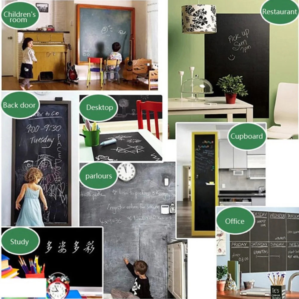 Erasable Chalkboard Wall Sticker 45x200cm | PVC with Chalk