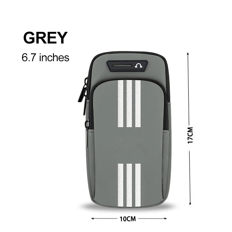 Sports Bag For Mobile Phone Armband For Jogging Running accessories mp3/mp4 Bags Women's Bag For Phone Sleeve Bags Wrist Holder Peaceful Pleasures Health and Wellness Grey(6.7 inch)