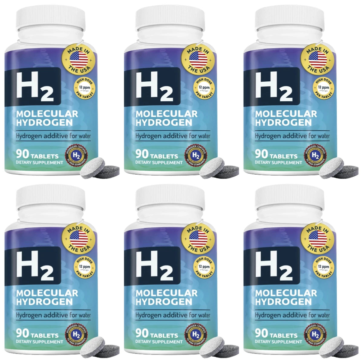 Hydrogen Water Tablets with Magnesium 12 PPM H2 | 90 ct