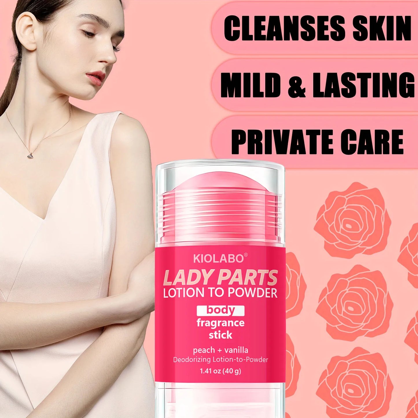 Rose Natural Deodorant Stick 40g | Long-Lasting & Moisturizing