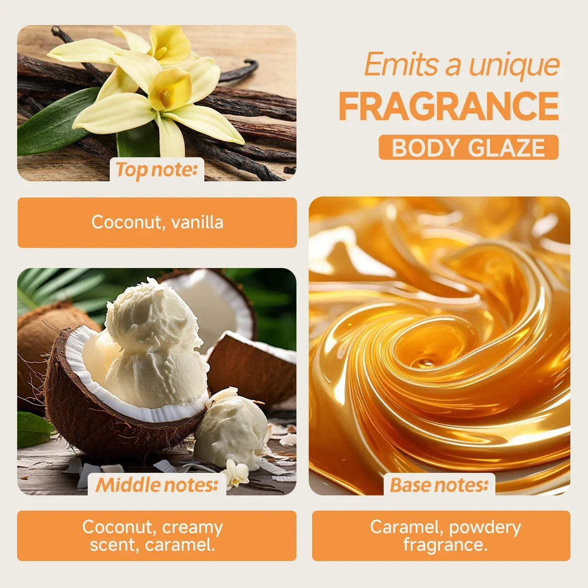 Vanilla Body Glaze Cream – Moisturize & Brighten Skin | 2oz & 8oz