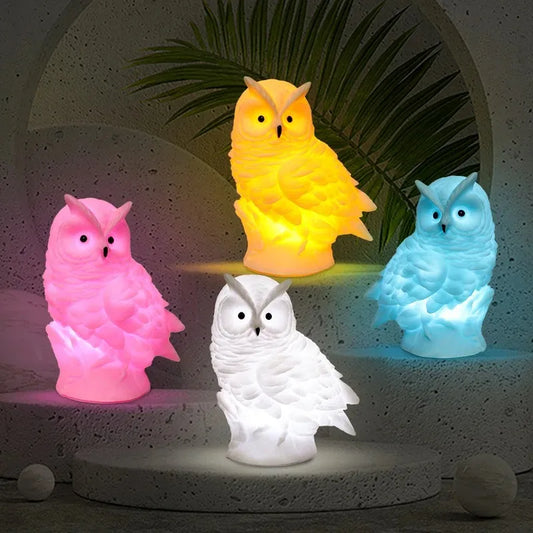 Cartoon Owl LED Night Light | Bedside Ambient Desk Decor LED Night Light Peaceful Pleasures Health and Wellness