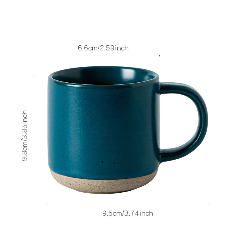 Custom Modern Design White Small frosted ceramic tumblers Unglazed Base Speckled Coffee Mug With Handle Speckled Ceramic Mug Peaceful Pleasures Health and Wellness dark blue 150ml