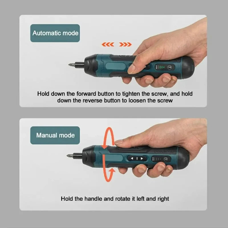 Mini Cordless Electric Screwdriver 1300mAh Rechargeable,Adjustable Torque Power Drill Multi-function Home DIY Repair Tool Peaceful Pleasures Health and Wellness