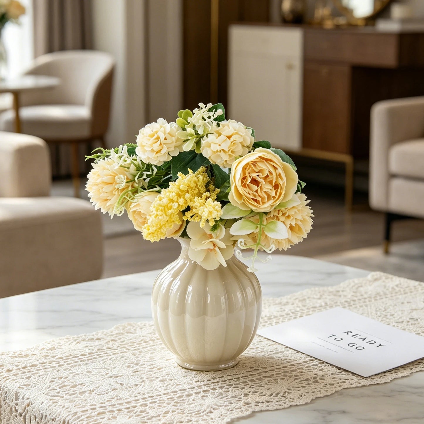 Artificial Silk Peony Bouquet | Wedding & Home Decor Flowers