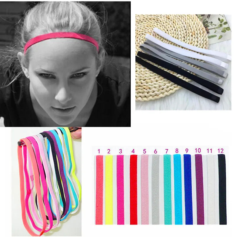 5pcs Elastic sweat hairband Yoga Running Fitness Headband Thin Sports Ladies Men Hairband Anti-skid Hair Decoration Peaceful Pleasures Health and Wellness