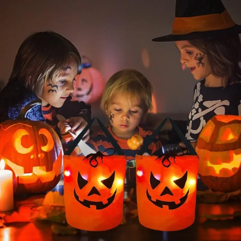 LED Halloween Pumpkin Candy Bag | Kids Trick or Treat Bucket