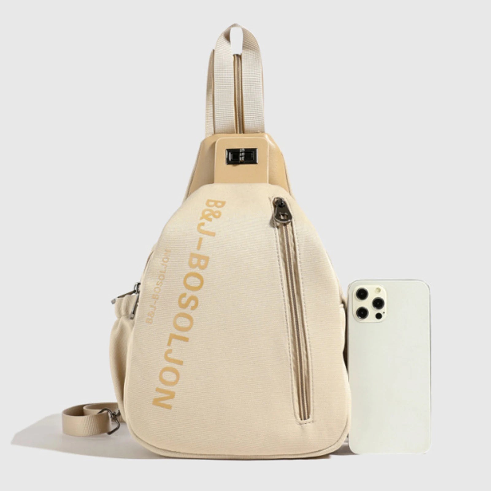 Multi-Compartment Shoulder Bag Wear-Resistant Buckle Soft Material Vertical Square Bag for Girls Students Campus Home Peaceful Pleasures Health and Wellness