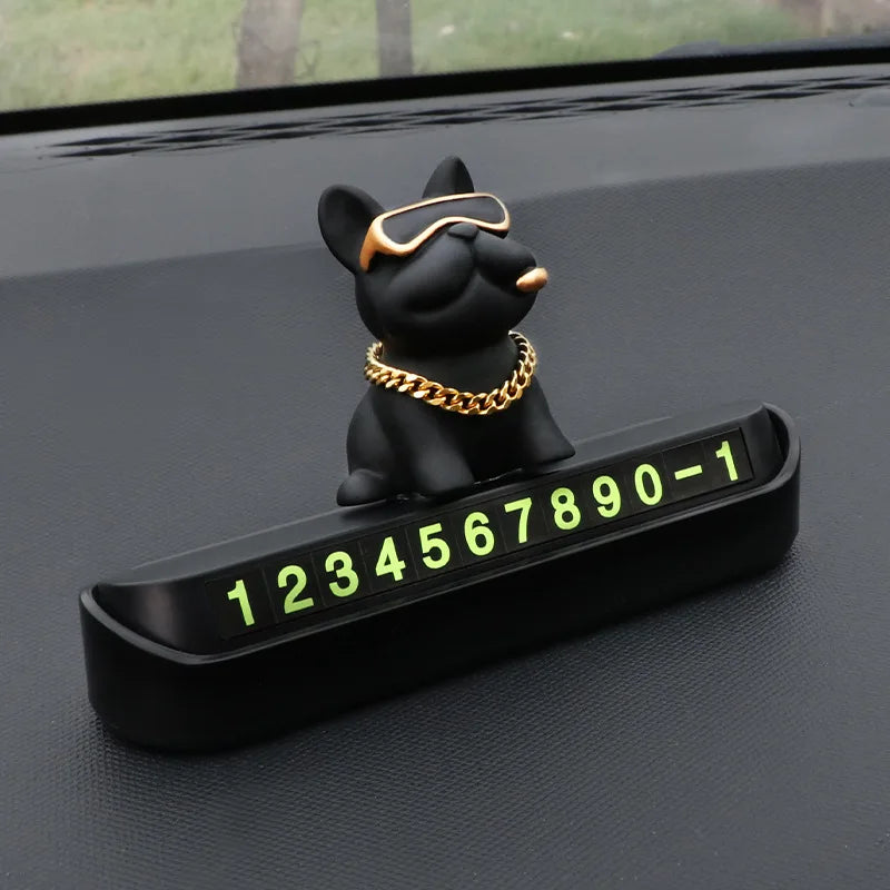 Temporary Parking Phone Number Sign for Vehicles Automotive Supplies Interesting Bulldog Temporary Parking Sign for Cars Peaceful Pleasures Health and Wellness Black
