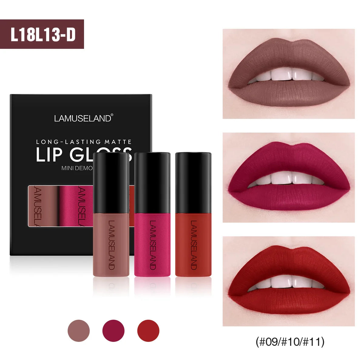 12-Color Velvet Matte Liquid Lip Gloss – Waterproof, Long-Lasting