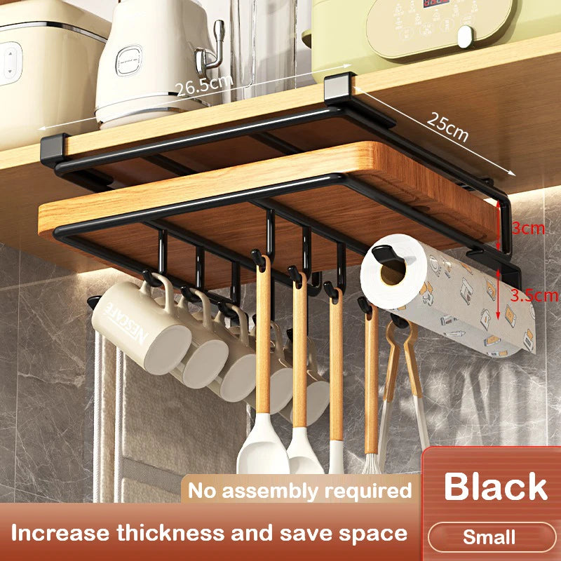 Kitchen Under Cabinet Basket Storage Shelf Cutting Board Rack Kitchen Closet Rack Under Desk Cabinet Office Bathroom Organizers Peaceful Pleasures Health and Wellness 04