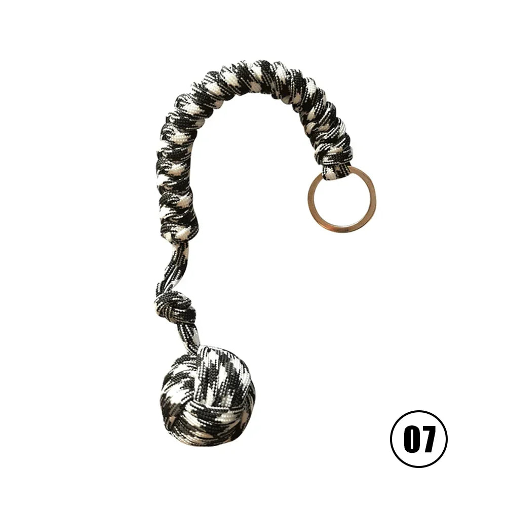 Monkey Fist Paracord Keychain with Steel Ball | EDC Survival
