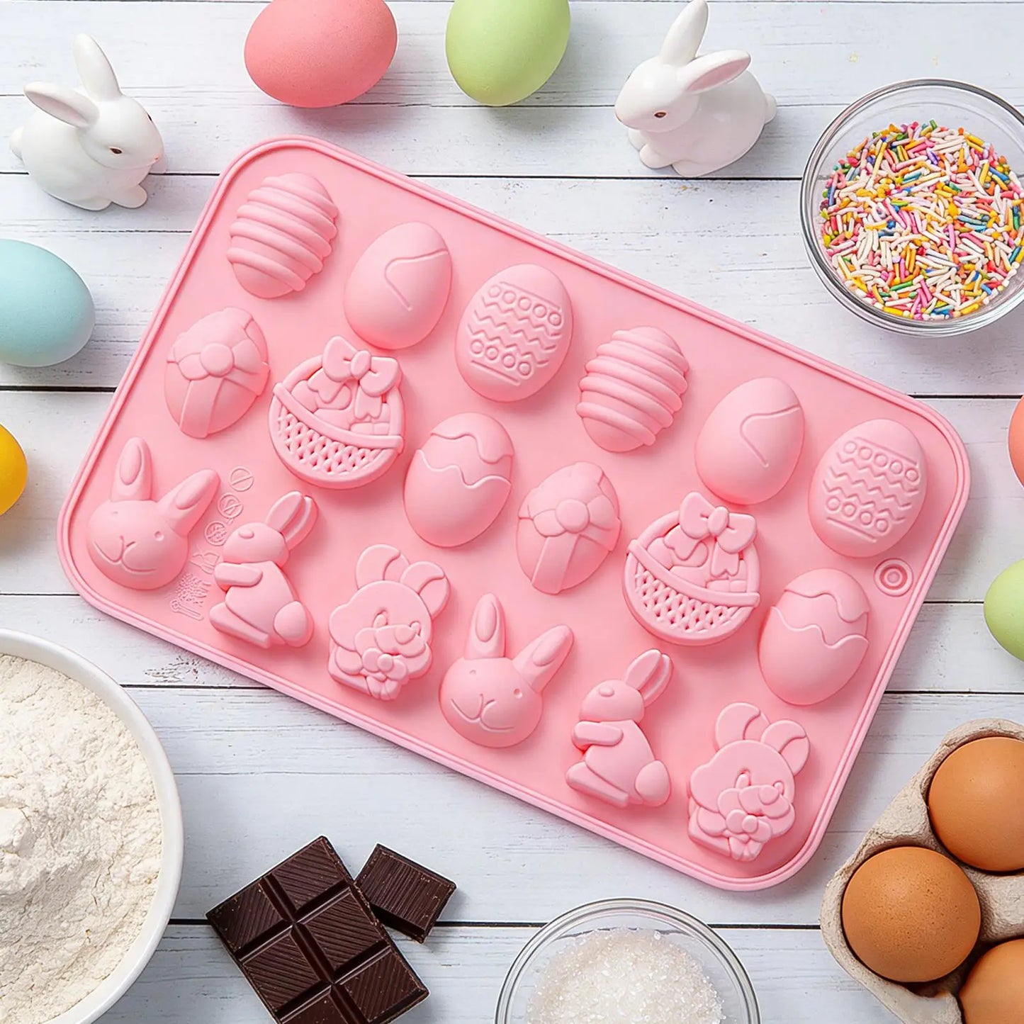 Easter Silicone Mold – Bunny & Egg Chocolate Candy Baking Mold