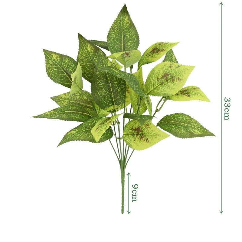 Silk Artificial Tortoiseshell Bamboo Dieffenbachia Fake Leaves