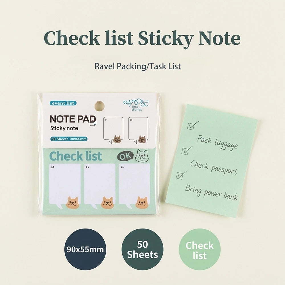 50 Sheets Multi Scene Functional Sticky Notes Colored Memo Pads