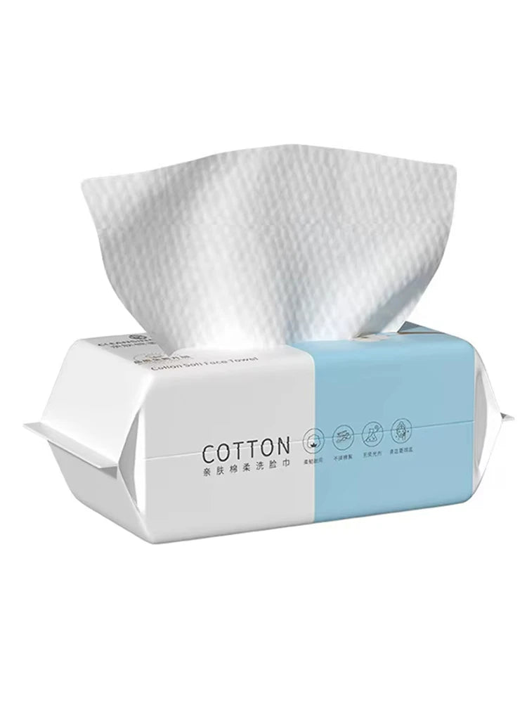 Disposable Cotton Face Towels 50ct – Soft Dry Wipes for Skincare