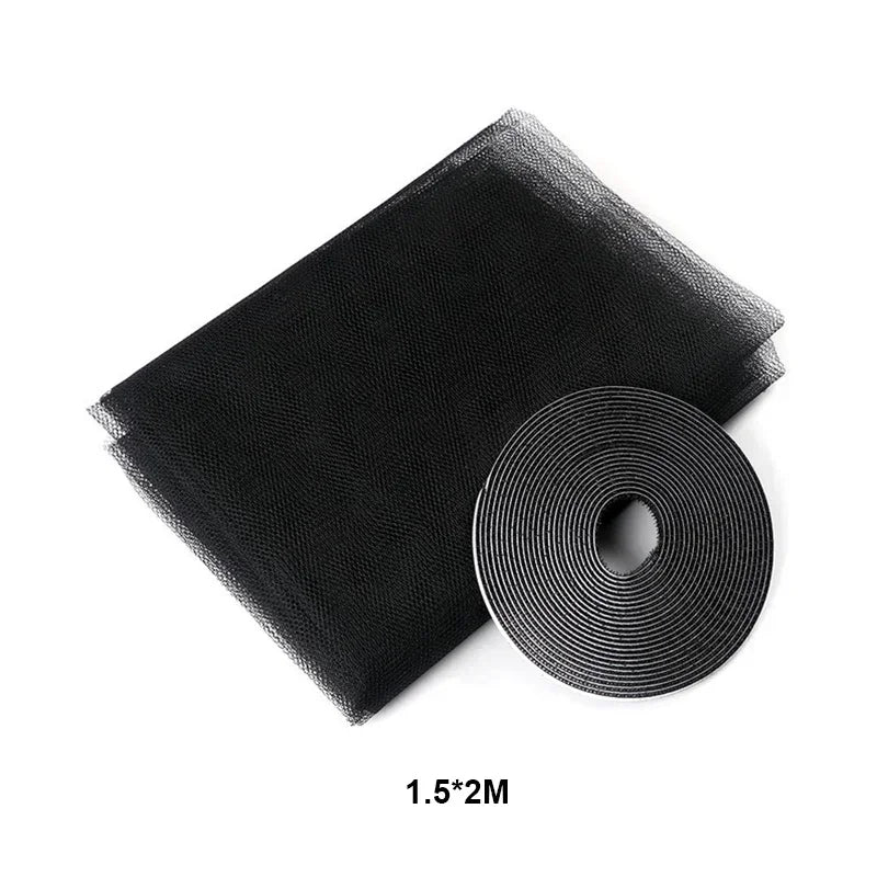 Magnetic Mosquito Net Window Screen | Hook & Loop Insect Mesh Window Insect Screen Peaceful Pleasures Health and Wellness Black
