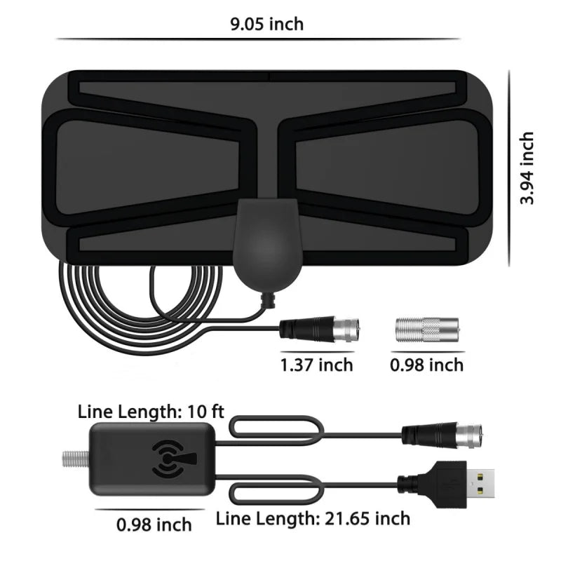 HD Digital TV Antenna – 150-Mile Range, DVB-T2 & ATSC
