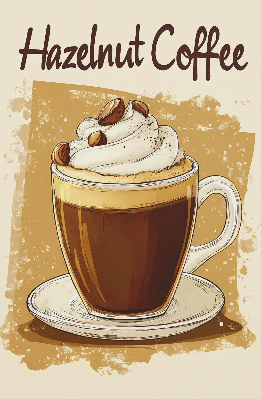 Coffee Shop Afternoon Tea Croissant Colorful Coffee Cup Retro Poster Canvas Paintings Wall Art Pictures Cafe Kitchen Home Decor Peaceful Pleasures Health and Wellness
