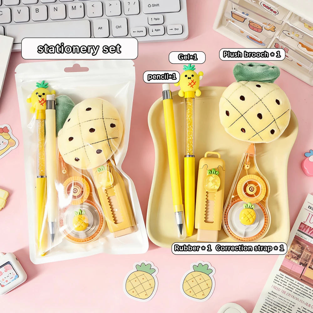 Creative Fruit Stationery 5-piece Innovative Cartoon Learning
