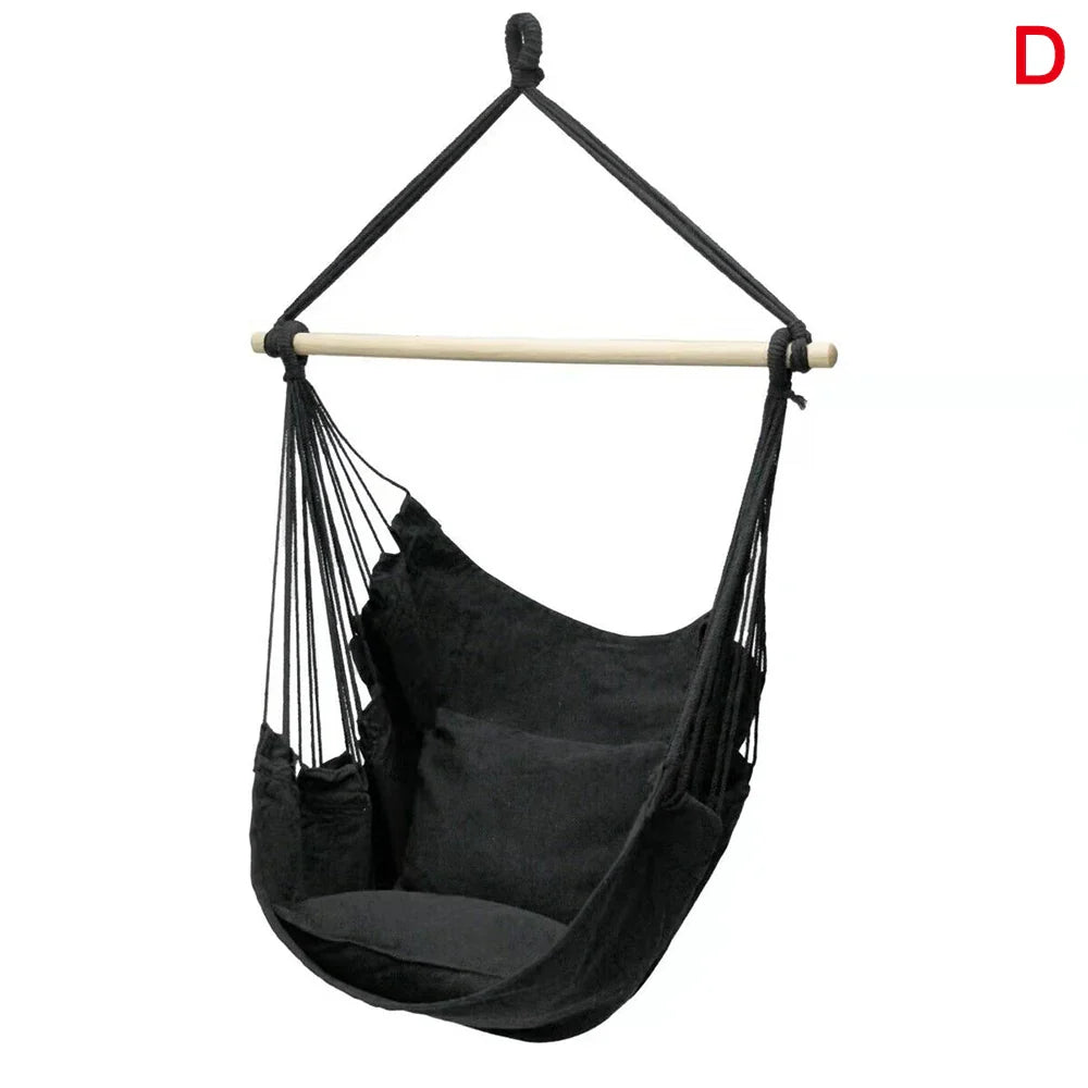 Hanging Hammock Swing Chair – 120KG Cotton Blend Indoor Outdoor