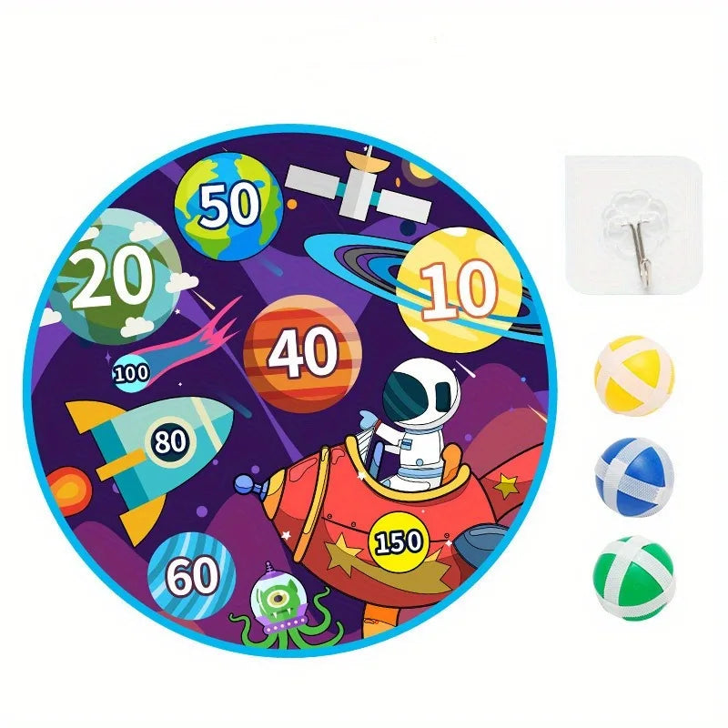 Kids Sticky Ball Dart Board – Safe Indoor Outdoor Party Game