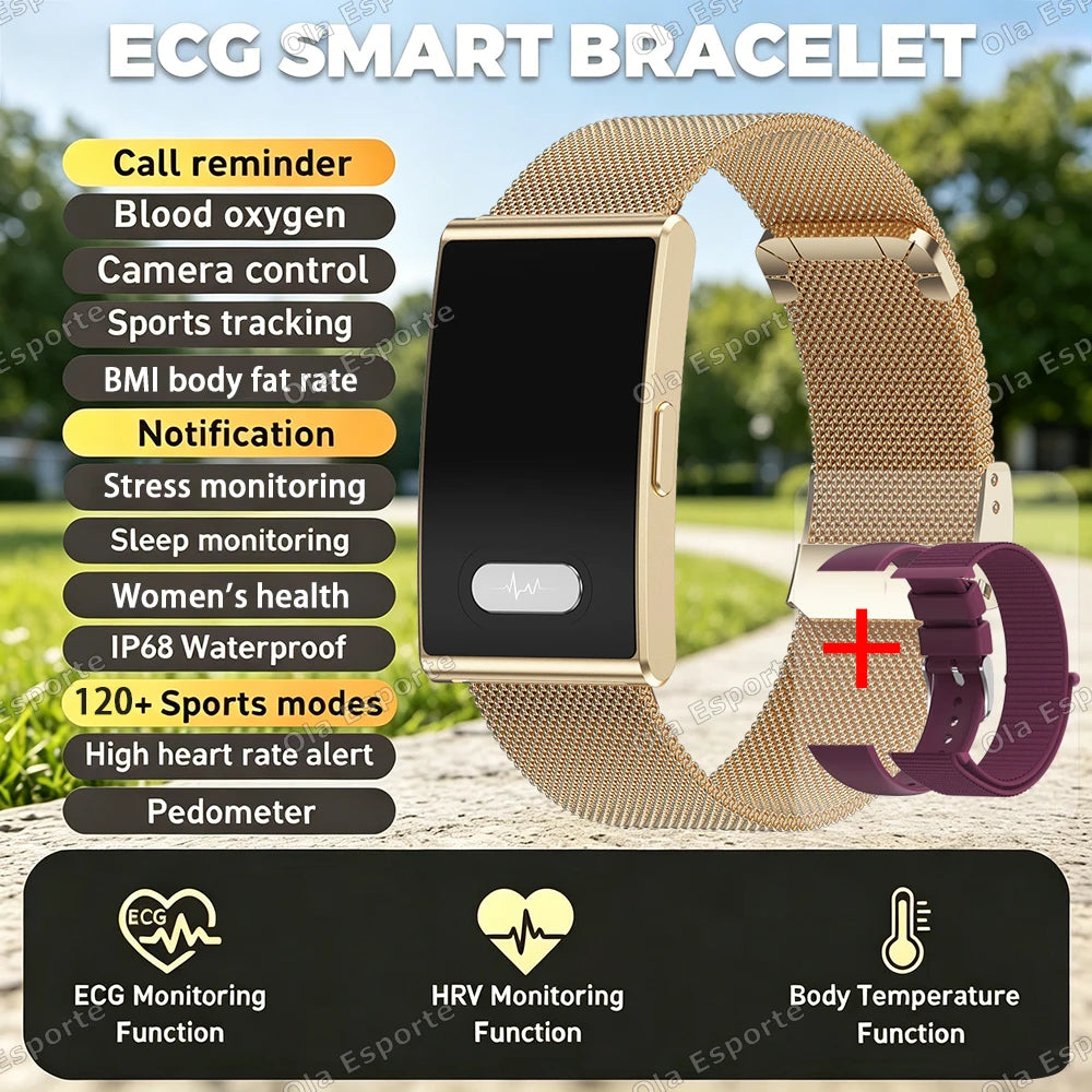 ECG Smart Bracelet Heart Rate Sleep 5ATM Waterproof Fitness Watch 2026 New NO Screen Smartwatch Men Women Health Sport Wristband Peaceful Pleasures Health and Wellness 7