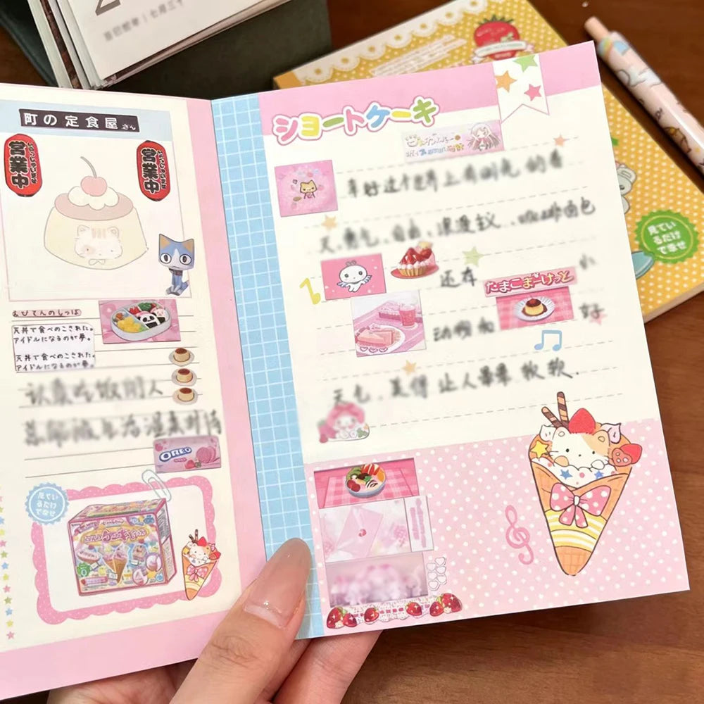 Cute Cat Notebook Thick Cartoon Pages Aesthetics Student Diary Hand