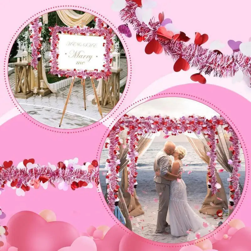 2M Valentine's Day Heart-shaped Pull-up Decorative Ribbon Wedding