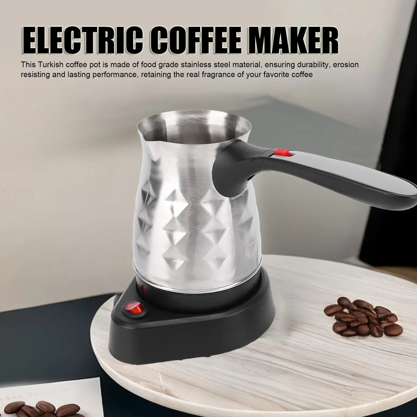 Turkish Electric Coffee Pot | 500ml Stainless Steel 600W