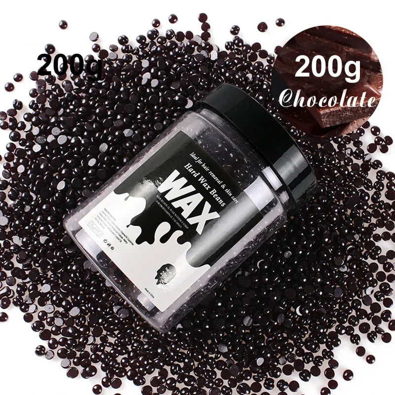 200g/400g Canning Hard Wax Beans For Men And Women Body Hair Removal Depilatory Wax For Wax Heater Kit For Wax Heater Machine Peaceful Pleasures Health and Wellness 037-200g-Chocolate