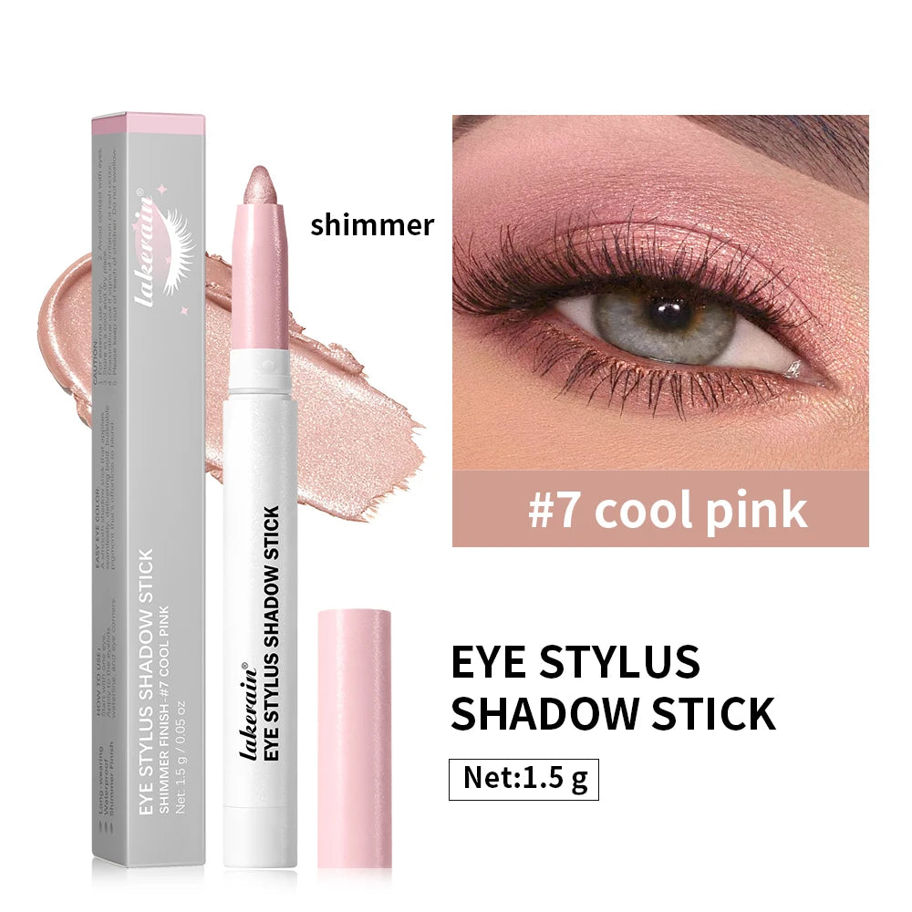 10 Colors Eyeshadow Sticks Long Lasting Waterproof Shimmer Glitter And Matte High Pigmented Eyeshadow Pencil Crayon Makeup Peaceful Pleasures Health and Wellness 7cool pink