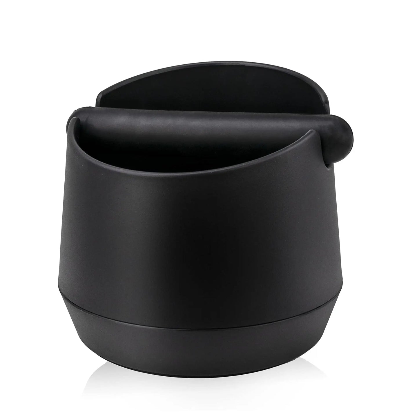Coffee Knock Box Residue Dump Container, Non-slip Durable Barista Grinding Waste Collection Box Fat Body with Knock Bar Peaceful Pleasures Health and Wellness black