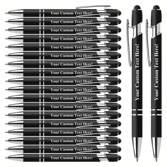 20pc Personalized Ballpoint Pen Gift Set with Stylus Tip Ballpoint Pen Set Peaceful Pleasures Health and Wellness