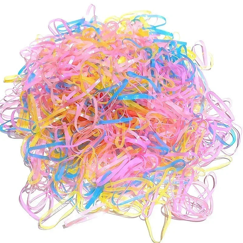 10packs Colorful Small Disposable Rubber Bands for Ponytail Hold Scrunchie Hair Accessories, 1000pcs Pack Peaceful Pleasures Health and Wellness