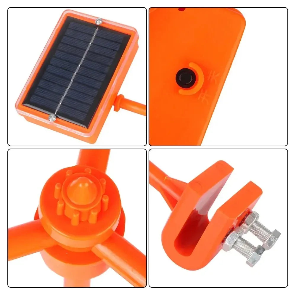 360° Spinning Reflective Solar & Wind Power Auto Bird Deterrent Scarecrow with Loud Noise for Outdoor Garden Farm Peaceful Pleasures Health and Wellness