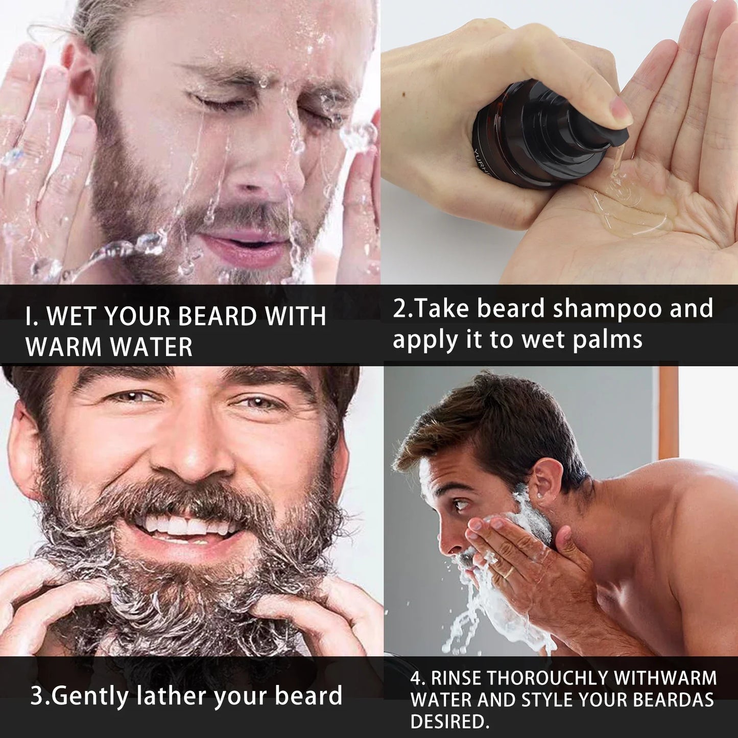 YURHERSU Men's Beard Shampoo – Deep Cleansing & Softening
