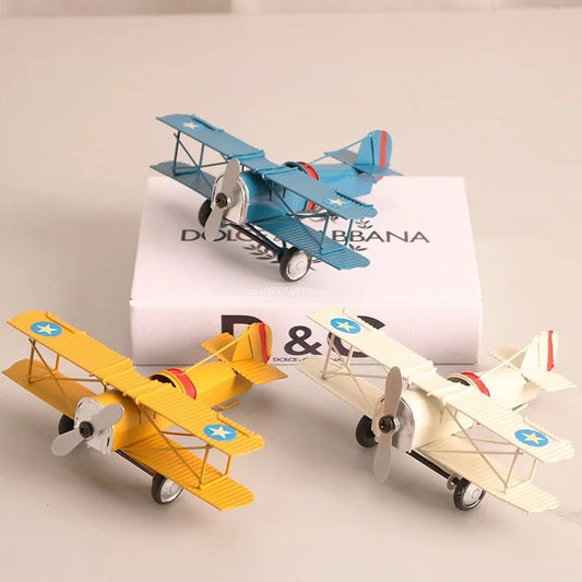 1pcs Vintage Decor Iron Metal Plane Models Handicraft Photo Props Airplane Model Desktop Ornament Birthday Gifts Vintage Decor Peaceful Pleasures Health and Wellness