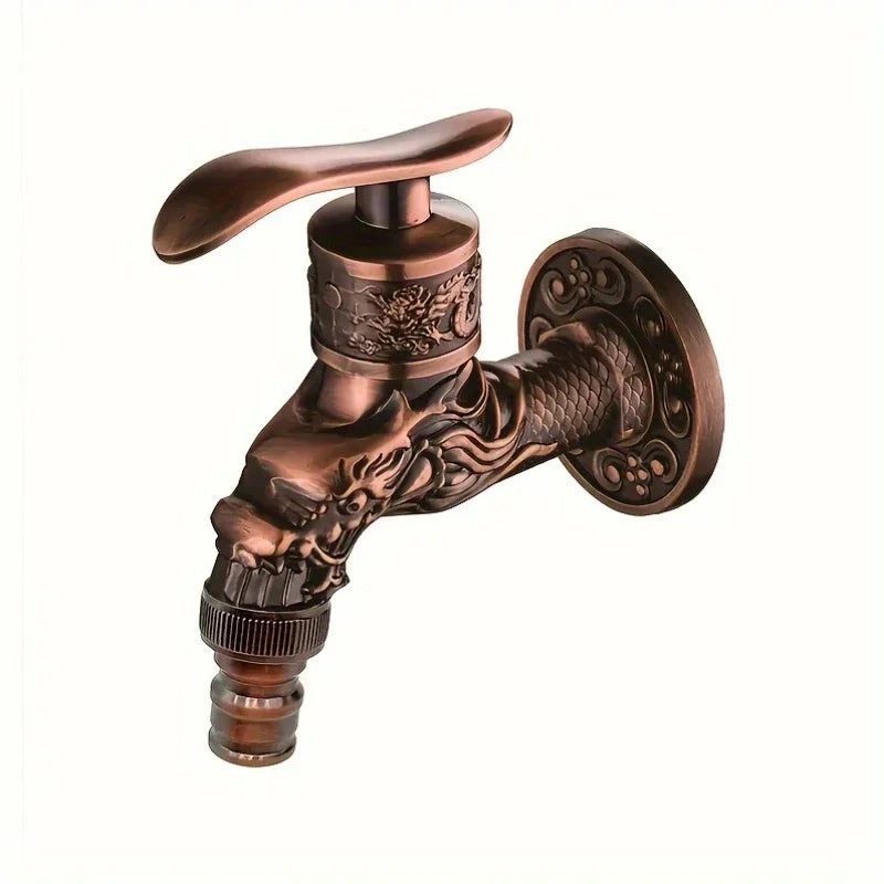 Golden Dragon Wall-Mounted Cold Water Faucet | Vintage Style