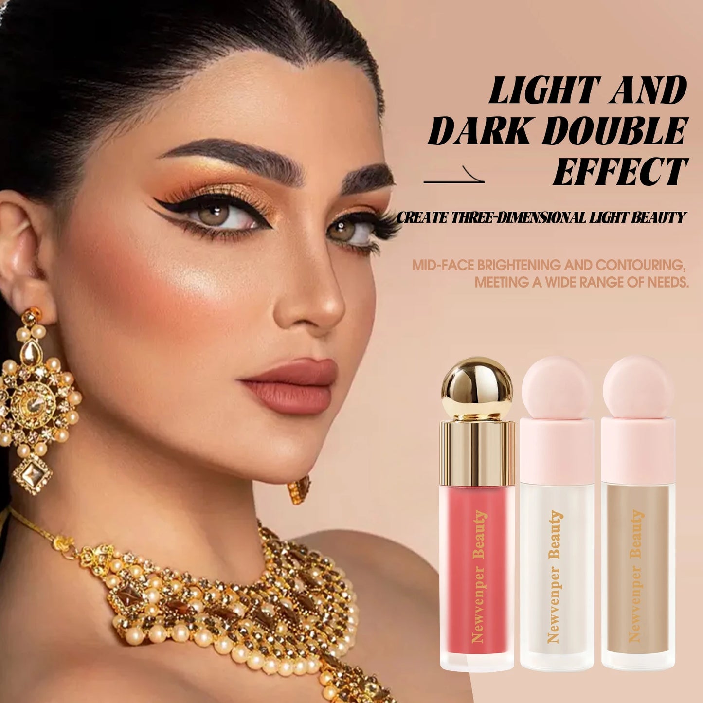 Liquid Highlighter Blush Contour Stick Set for Face & Body
