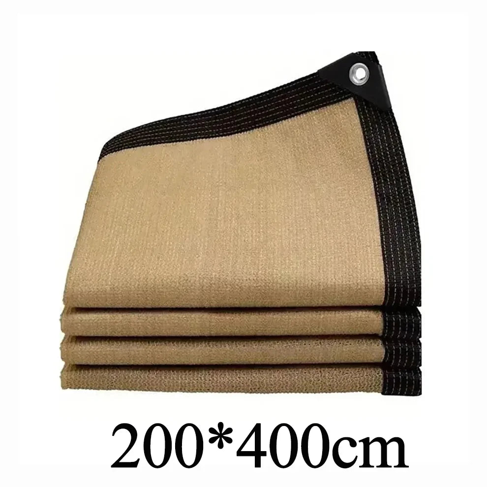 200x400cm HDPE Outdoor Shade Net – Beige Sun & Heat Insulation