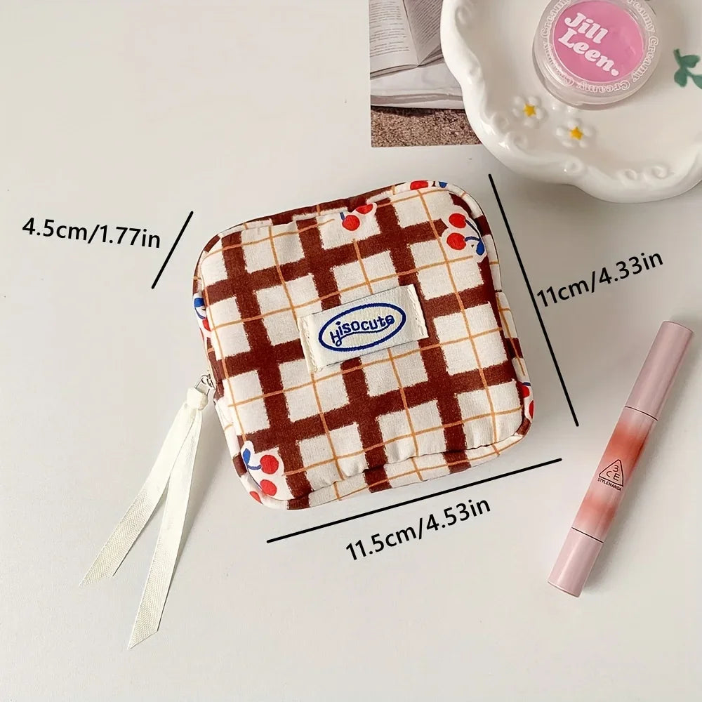 Mini Makeup Bag with Compartments | Cute Zipper Cosmetic Pouch Cosmetic Pouch Peaceful Pleasures Health and Wellness