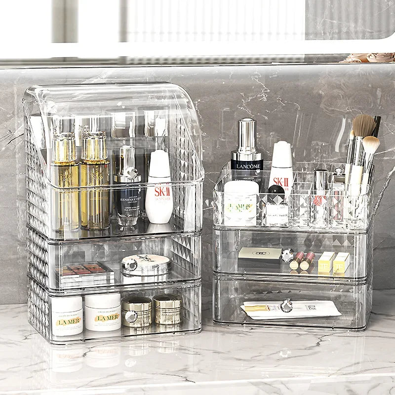 Luxury Transparent Makeup Storage Box with Drawers – Dustproof
