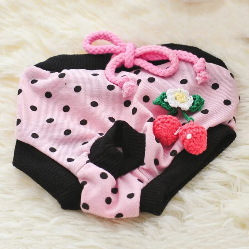 Pet Dog Shorts Sanitary Physiological Pants Cute Fruit Print Diaper Dog Shorts Washable Female Dog Panties Underwear Briefs DC05 Peaceful Pleasures Health and Wellness